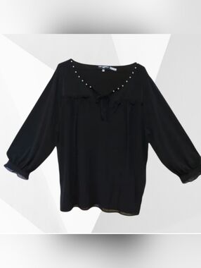 Karl Lagerfeld Blouse w/Pearl Collar